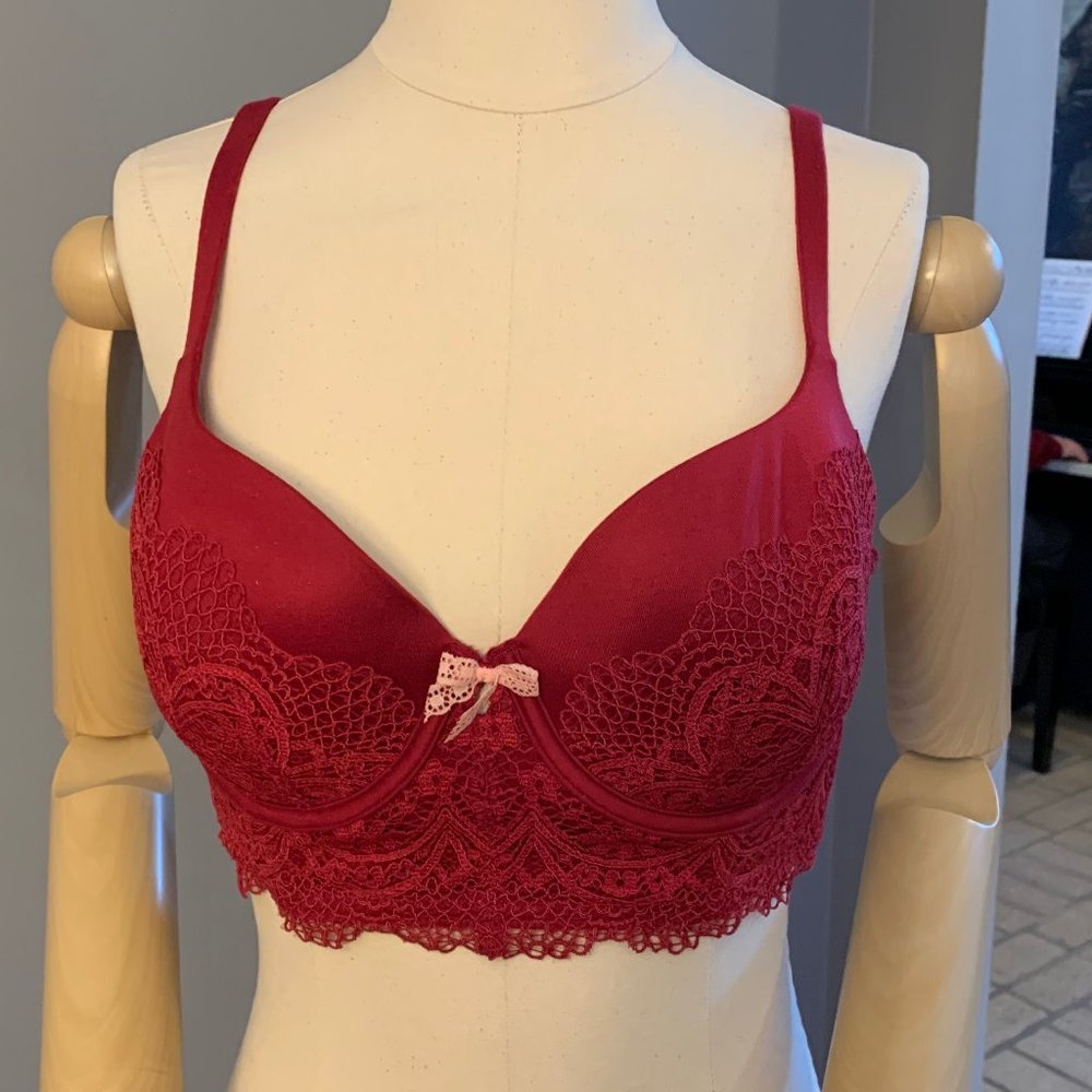 Victoria Secret lightly Lined Demi Burgundy 34D
